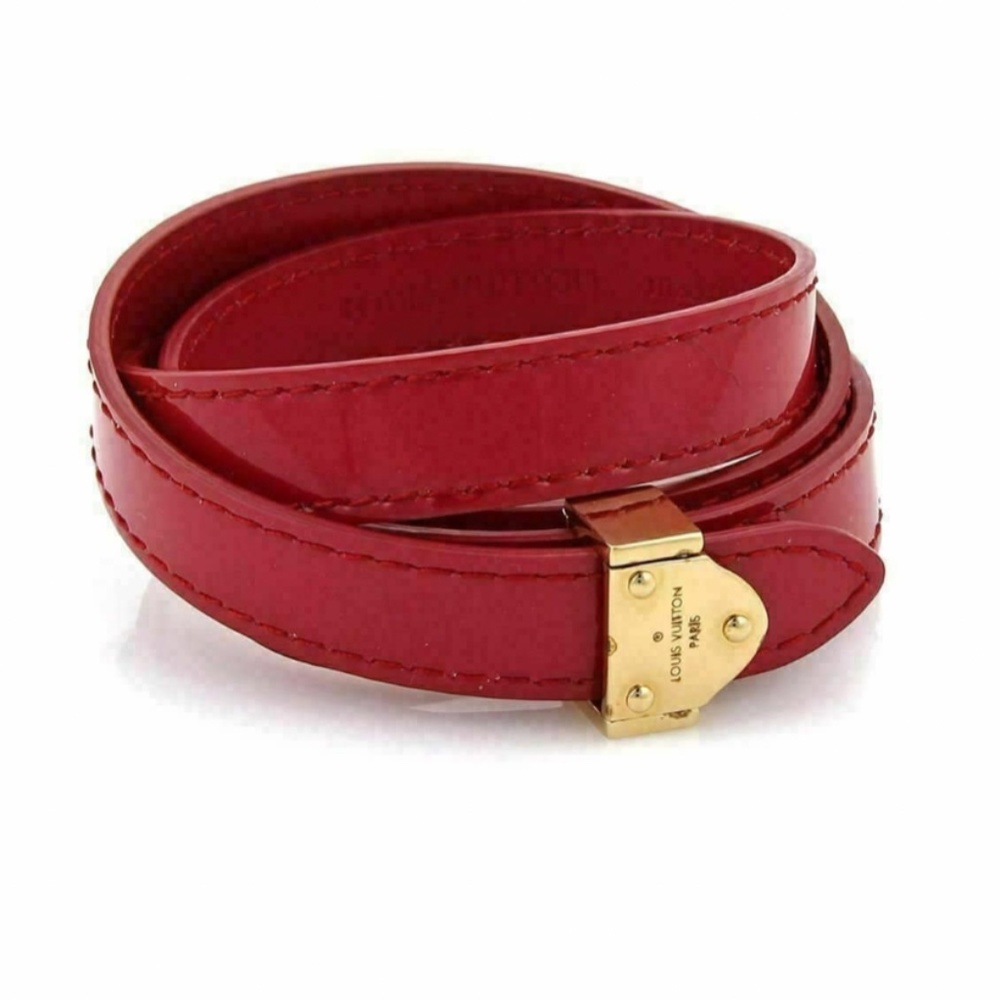 Louis Vuitton Vernis Shiny Red Multi Wrap Bracelet